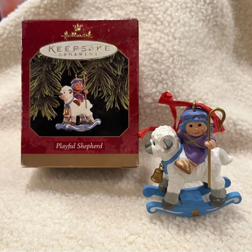 Hallmark Keepsake Playful Shepherd 1997 Christmas Ornament Sue Tague Vintage Box